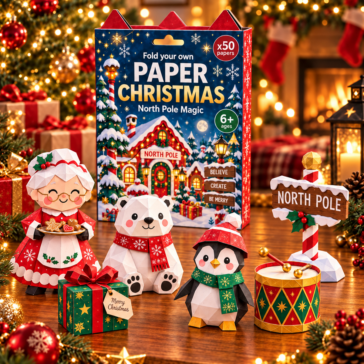 Christmas Paper Craft Kit – Fold & Create Your Own Holiday Decorations