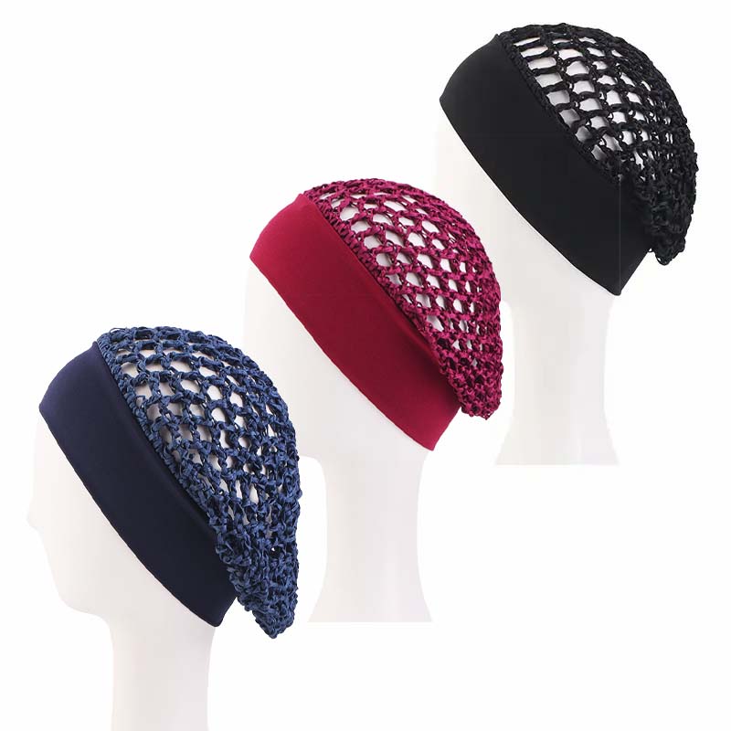 Humwam 3-Piece Stretchy Wide-Edge Sleeping Cap Set💫