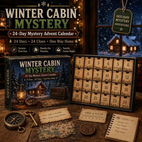 🎄24-Day Mystery Adventure Advent Calendar | Interactive Christmas Puzzle Game with 6 Story Themes, Hidden Clues & Hands-On Challenges 🧩-Festivesl