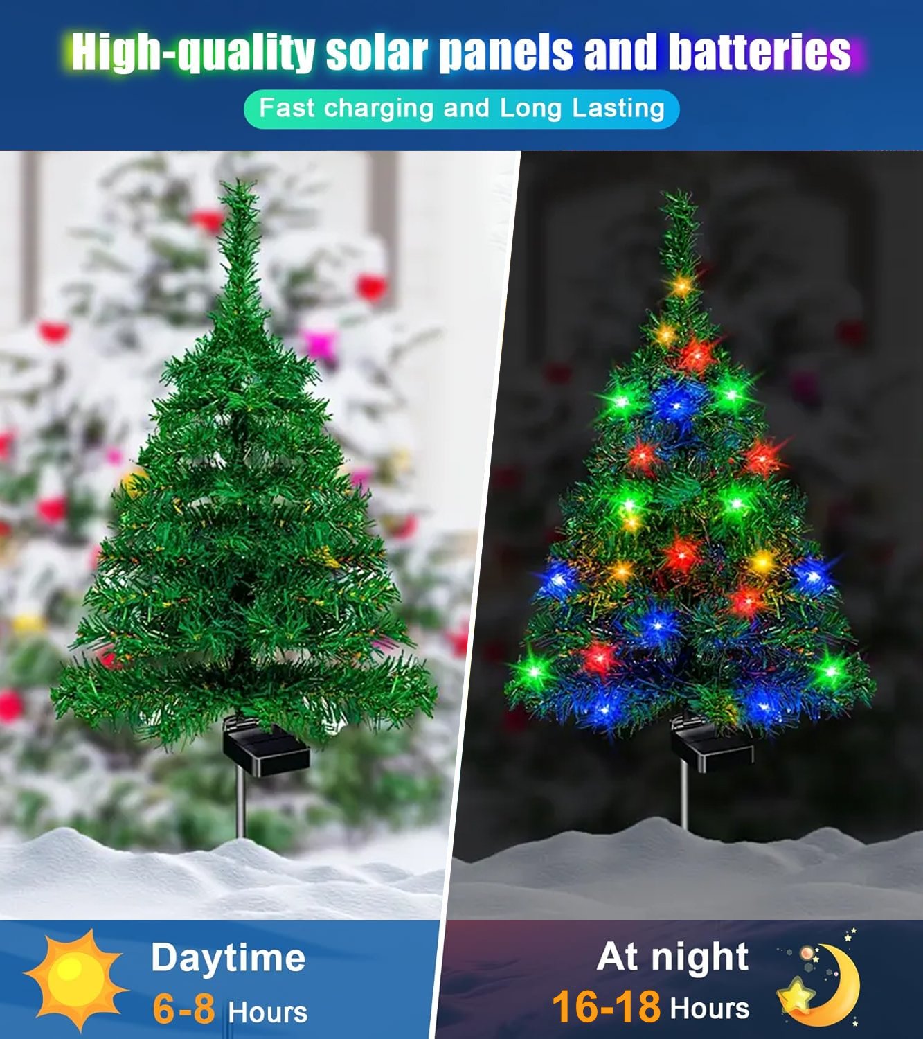 🔥 LAST DAY 49% OFF – Solar Christmas Tree Pathway Lights 🎄✨