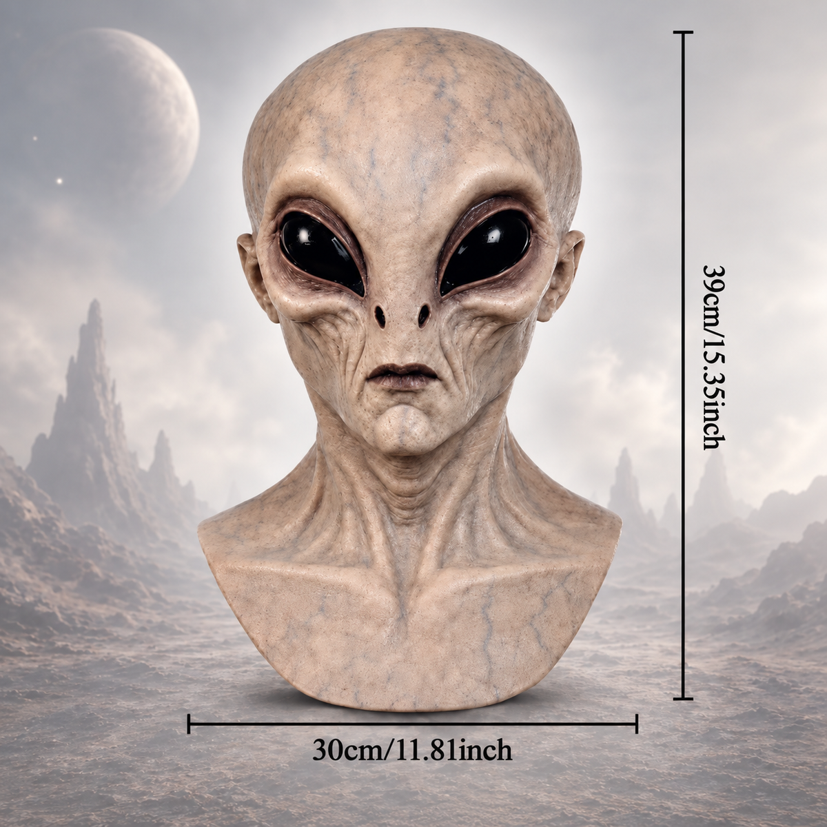 Ultra-Realistic Alien Silicone Mask – Adult Halloween Costume & Cosplay Prop
