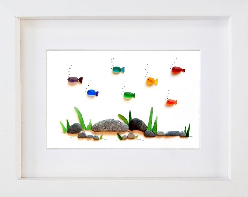 【Coastal Gallery Series】Sea Glass & Pebble Art: Rainbow Reef🌈