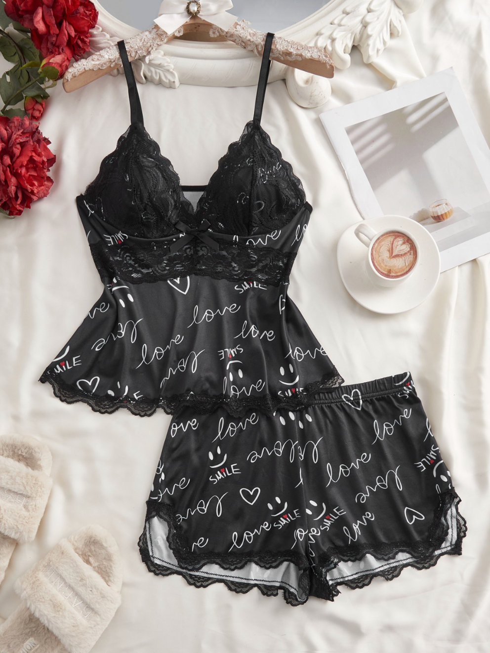 High Slit SPOILD Lacy Short 2-Piece Set