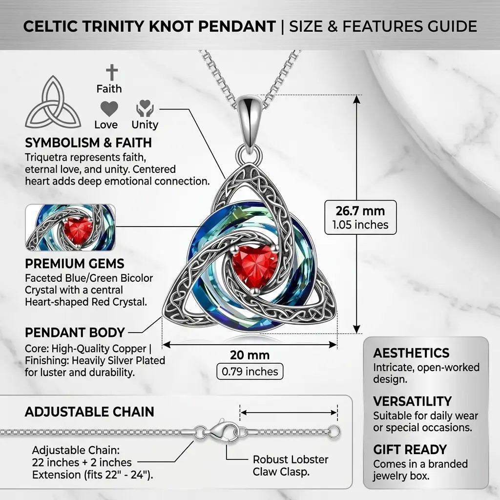 Celtic Birthstone Trinity Necklace  A Symbol of Faith, Love & Forever