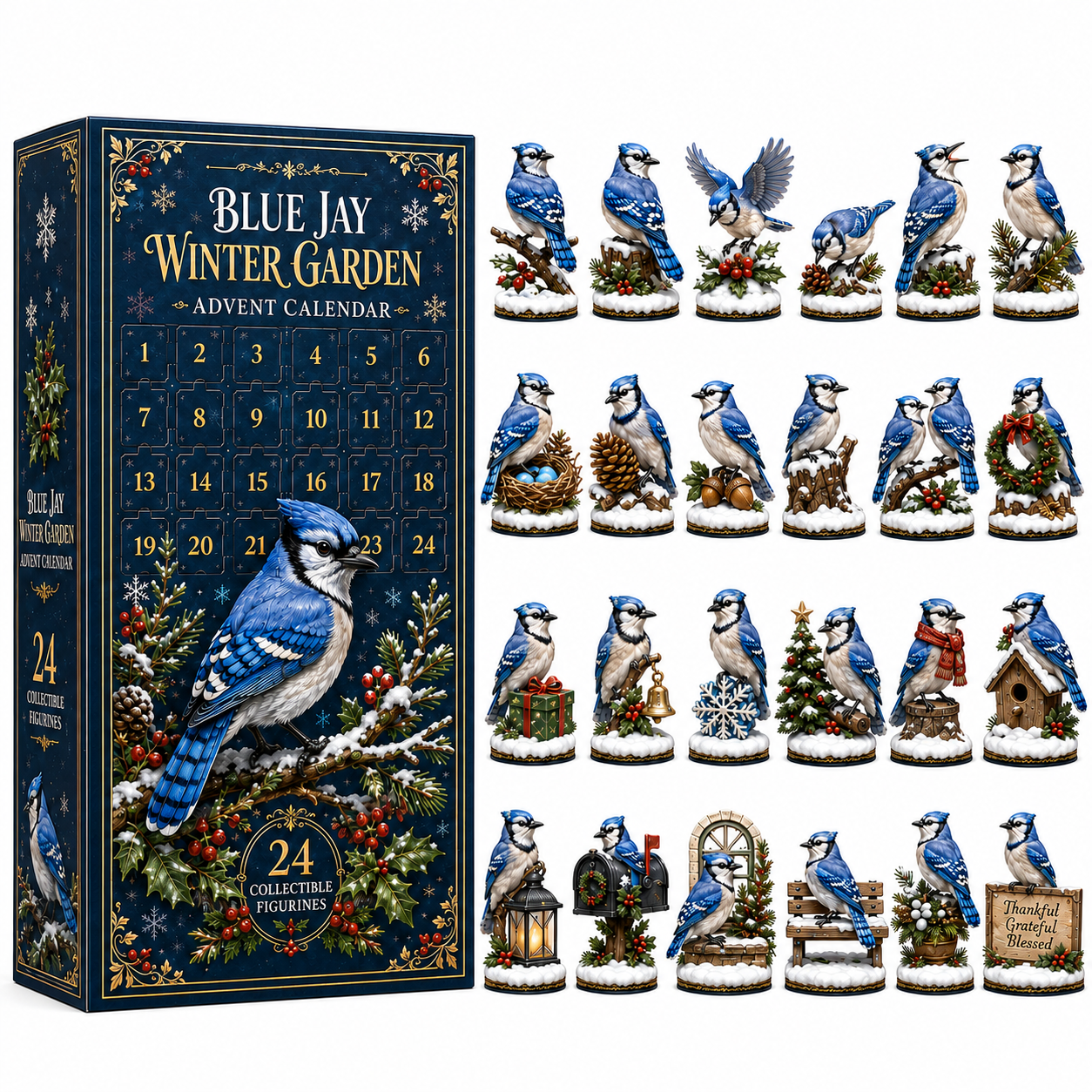 Blue Jay 24-Day Advent Calendar – Christmas Countdown Collectible Figurines