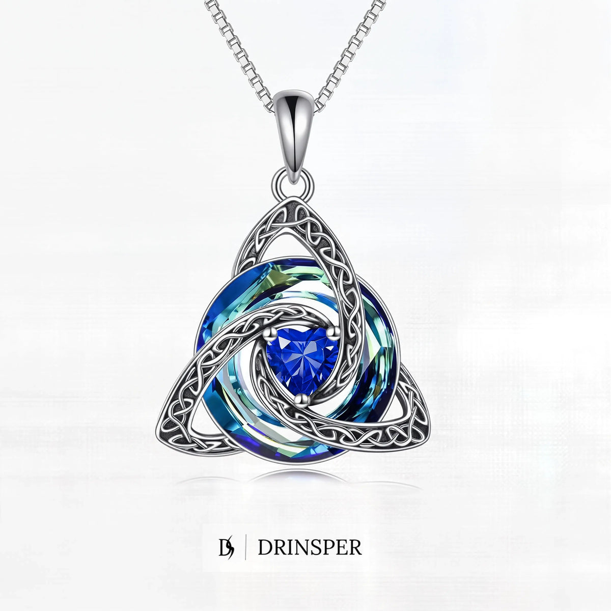 Celtic Birthstone Trinity Necklace  A Symbol of Faith, Love & Forever