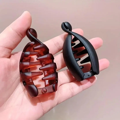 Mini Non-Slip Banana Hair Clips (4PCS) – Lightweight Hair Claw for Thin/Fine Hair Ponytails & Buns