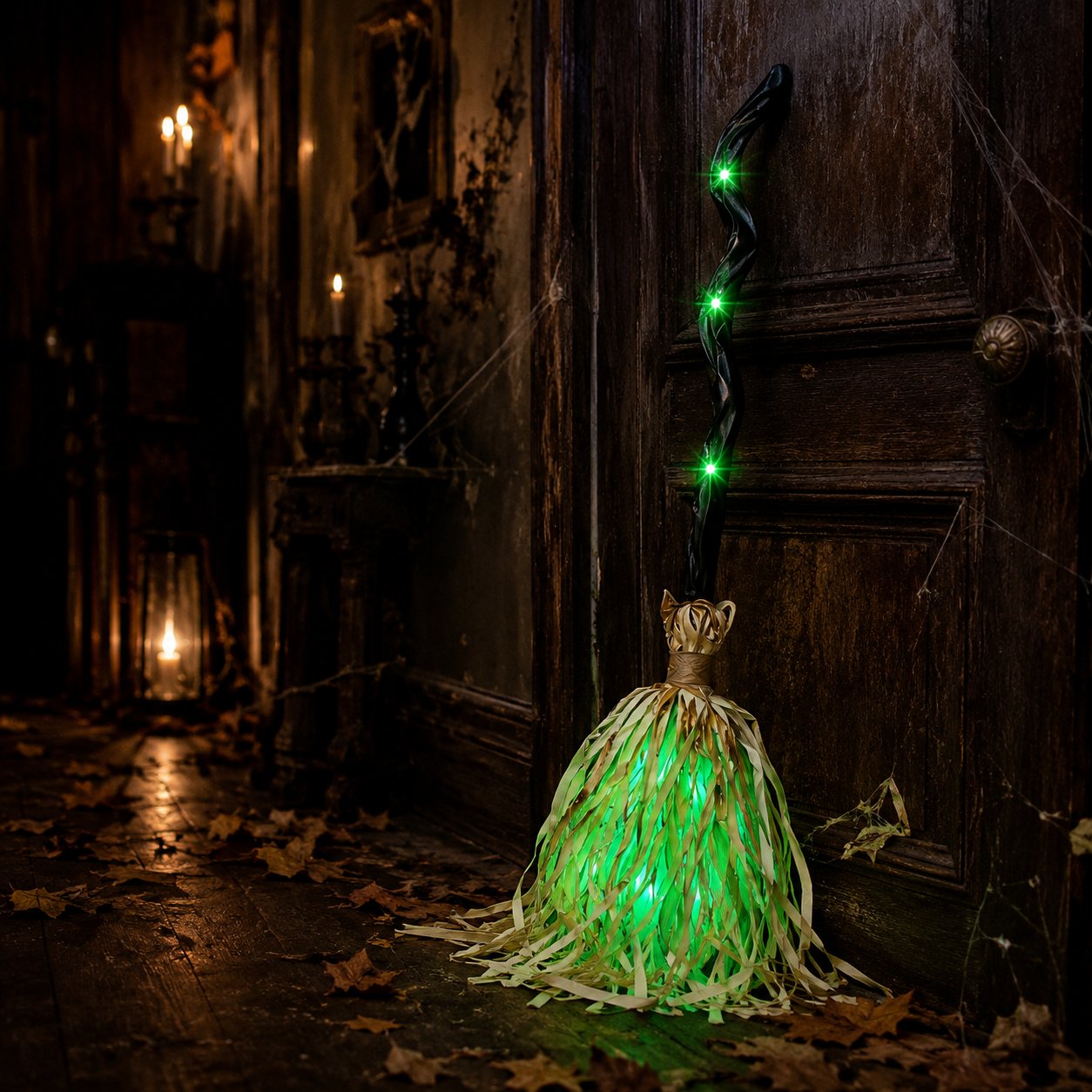 ✨ Magic Animated Witch Broom Halloween Decoration
