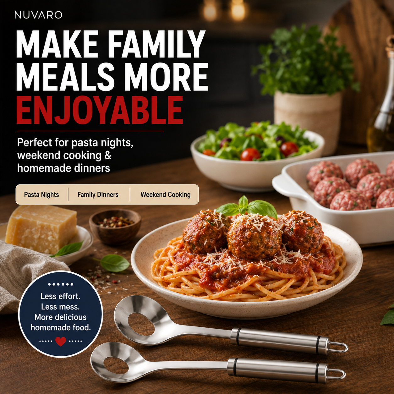 🔥🍝 2-Pack Stainless Steel Meatball Maker Spoon – Make Perfect Meatballs Without Messy Hands