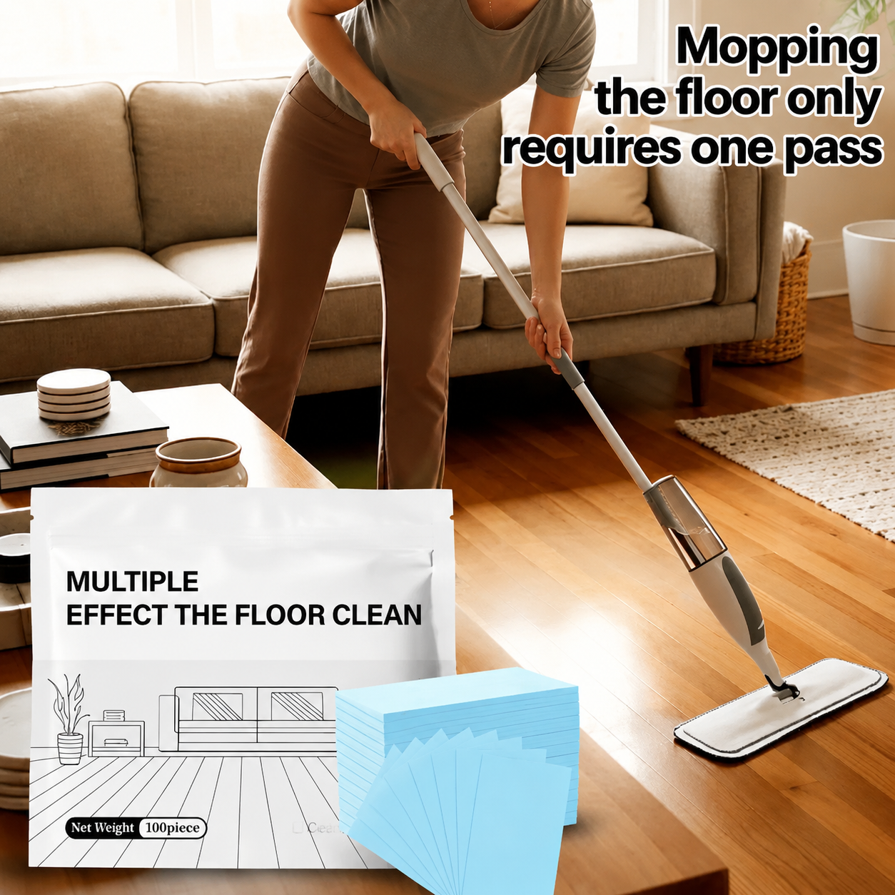 100 Piece Multi-Surface Antibacterial Cleaner for Hardwood, Tile & Laminate