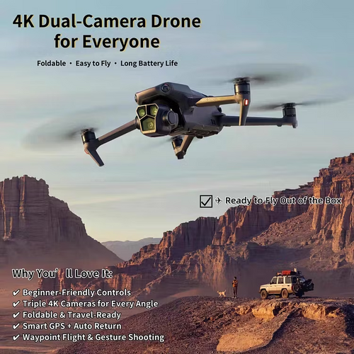 🚁 4K HD Camera Drone – Perfect for Travel, Photography & Gifting