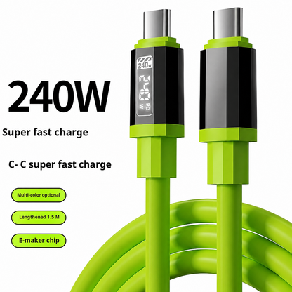 240W Fast Charging Cable, Type-C Smart Quick Charge High-Power Data Cable