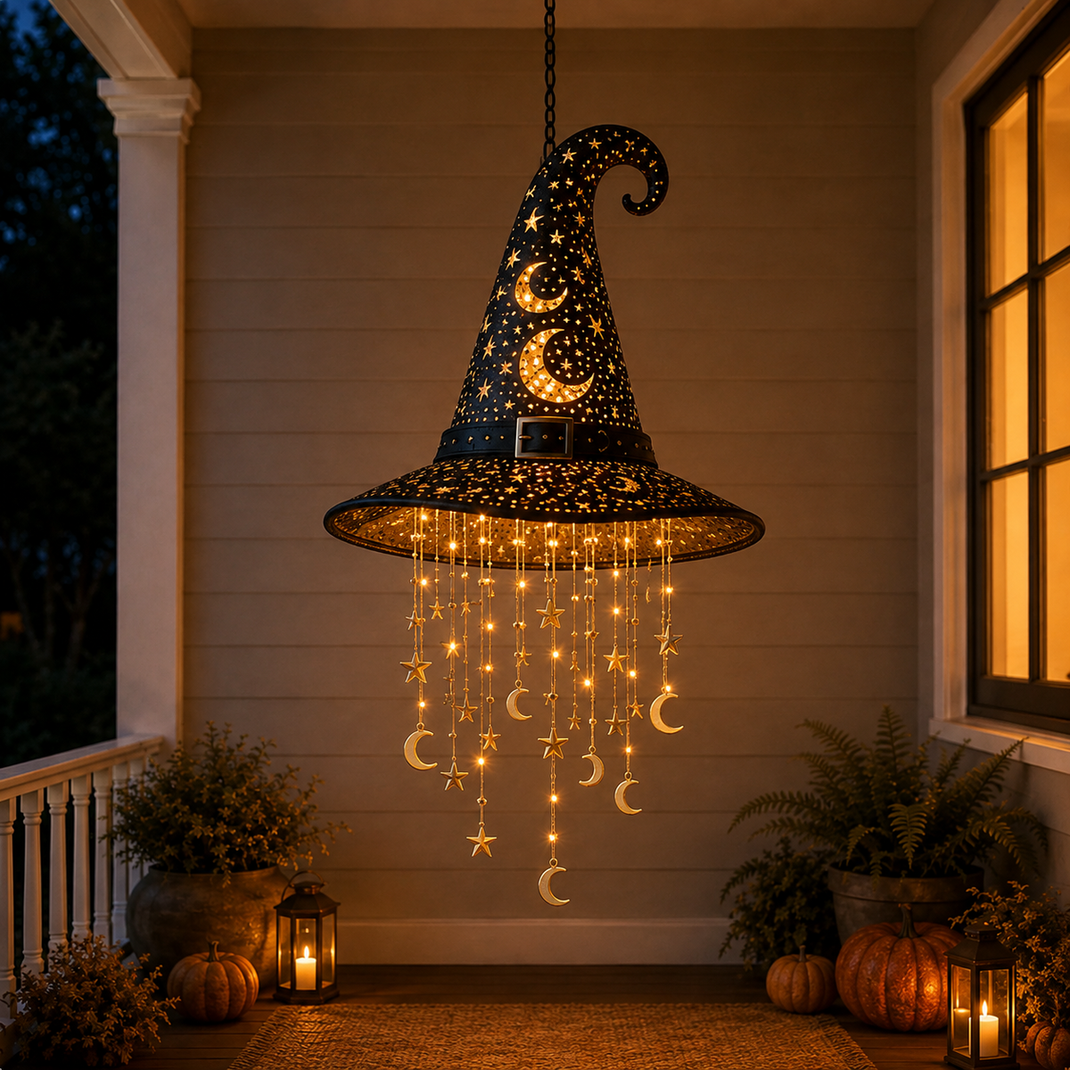 🔥Halloween Early Bird Sale 55% OFF🧙 Lighted Witch Hat Hanging Chime