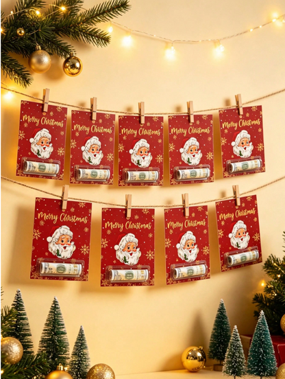 🎄 6pcs Christmas Money Holder Cards – Fun Festive Cash Gift for the Holidays