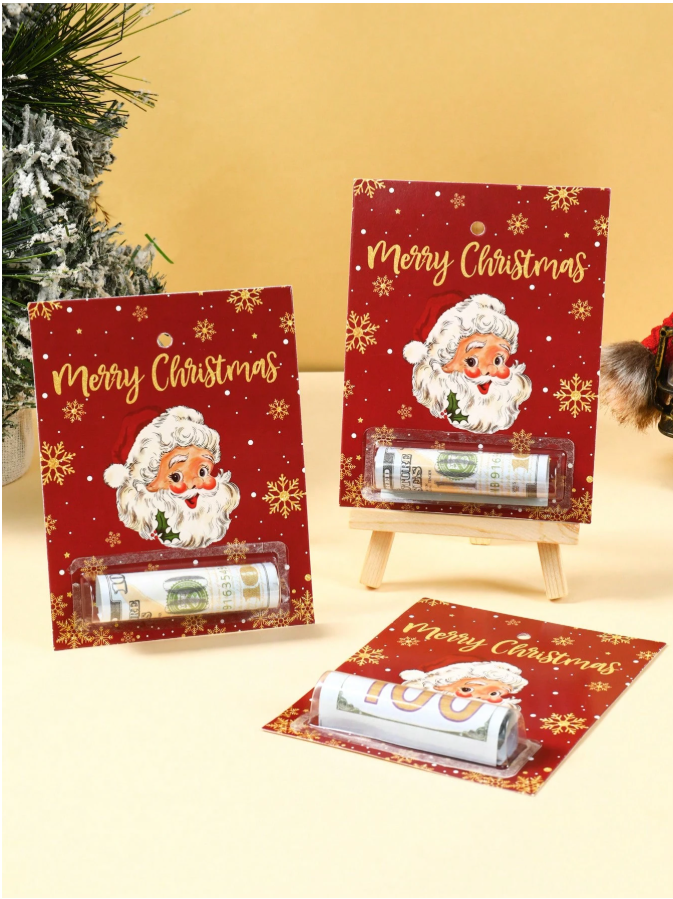 🎄 6pcs Christmas Money Holder Cards – Fun Festive Cash Gift for the Holidays