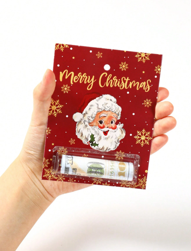 🎄 6pcs Christmas Money Holder Cards – Fun Festive Cash Gift for the Holidays