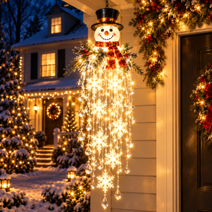 Crystal Cascade Christmas Light™ – Hanging Snowflake & Crystal LED Porch Décor ✨❄️