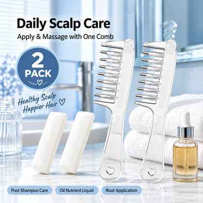 💧Refillable Scalp Oil Applicator Comb – Evenly applies serum to the roots.
