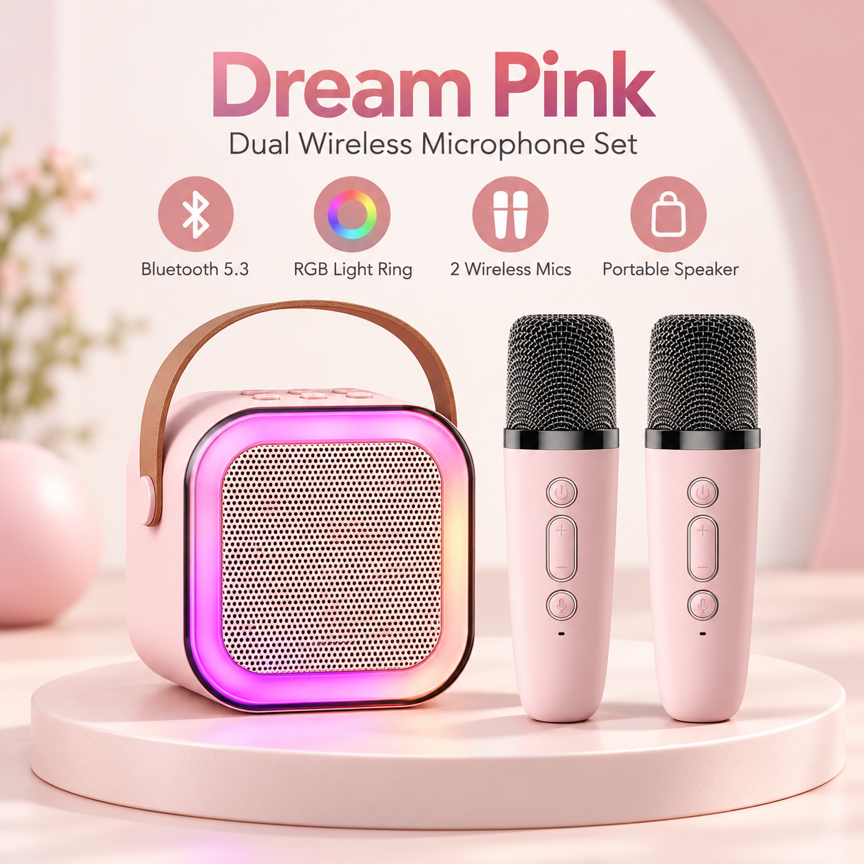 Dream Pink karaoke speaker