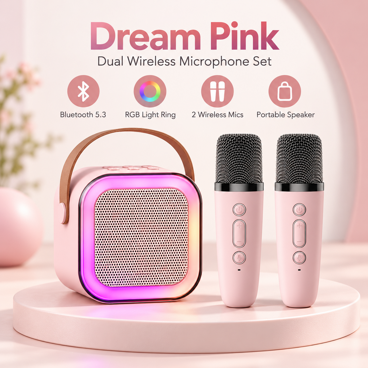 Wireless Karaoke Speaker with Wireless Microphone