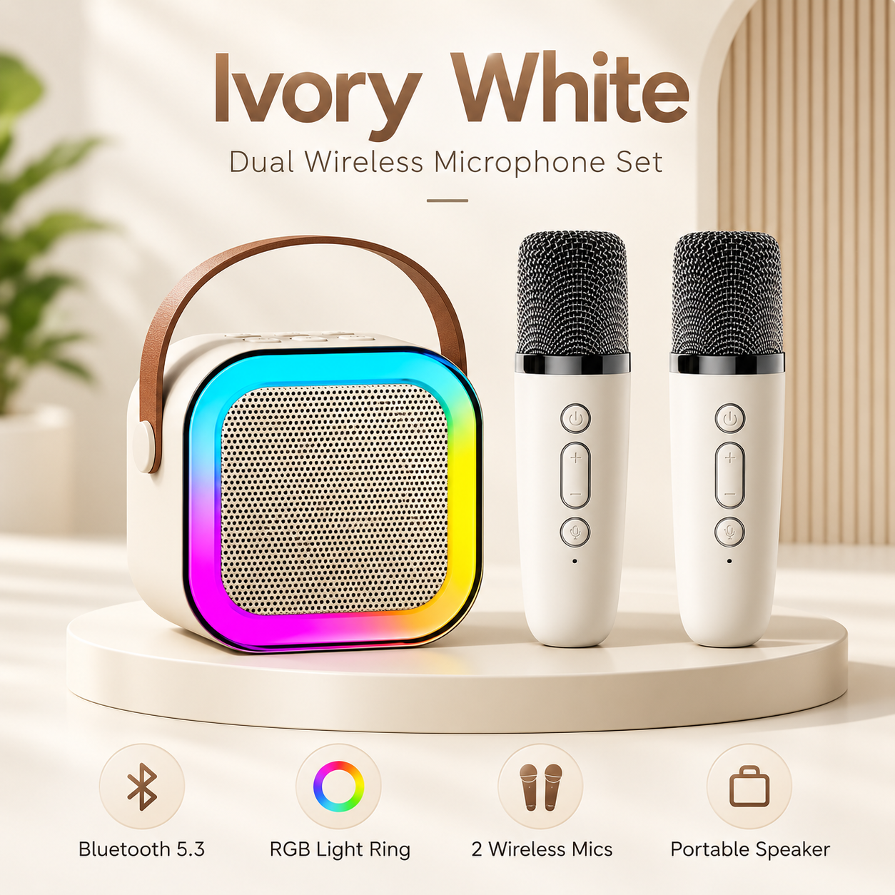 Wireless karaoke speaker with microphone