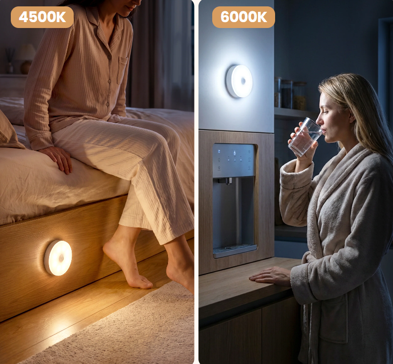 Rechargeable Motion Sensor Night Light – Magnetic Mount & 3 Light Colors