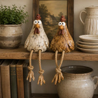 Playful Chicken Shelf Sitters — Set of 2