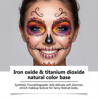 💀5 Colors Halloween Face Paint Cream Set ✨Water Washable Skeleton Makeup Body Paint For Party Stage Cosplay