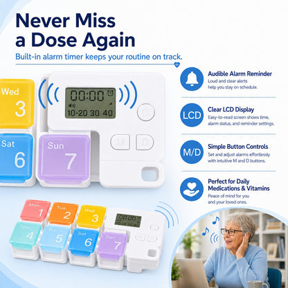 7-Day Smart Pill Organizer with Alarm