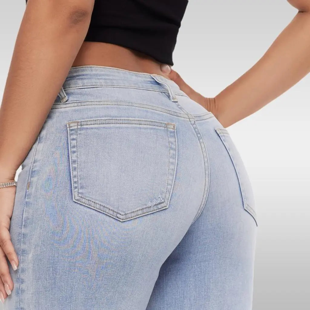 TroveHand Mid-Low Rise Stretch Wide-Leg Jeans