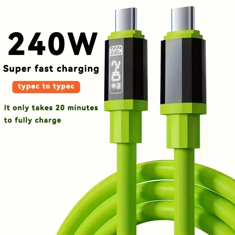 240W Fast Charging Cable, Type-C Smart Quick Charge High-Power Data Cable