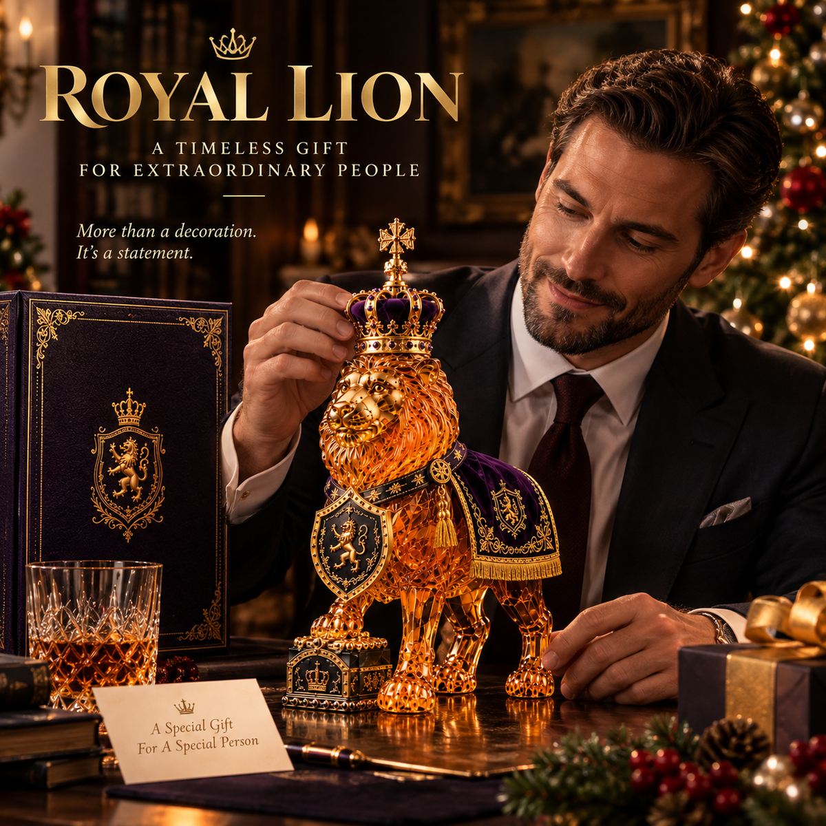 👑Crown 87th Anniversary Royal Lion Whiskey Bottle