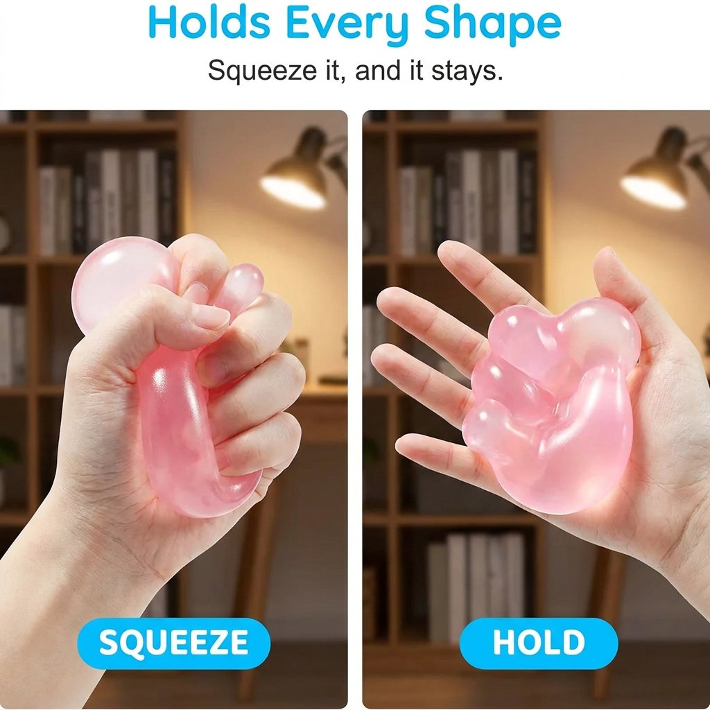 Shape & Squeeze Coconut Oil Stress Ball – No-Rebound Fidget Toy