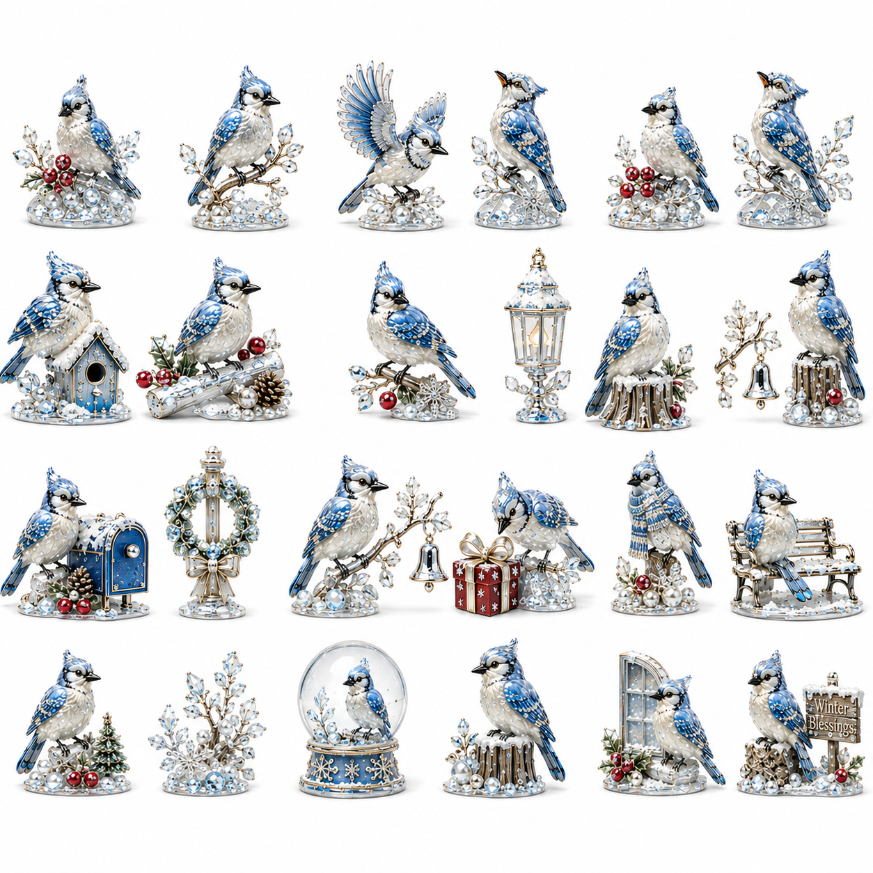 Blue Jay 24-Day Advent Calendar – Christmas Countdown Collectible Figurines