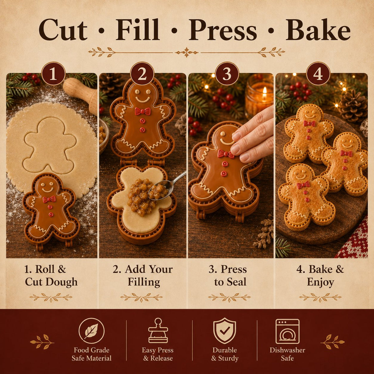 🎄16-Design Christmas Mini Pie Mold Collection 🥧