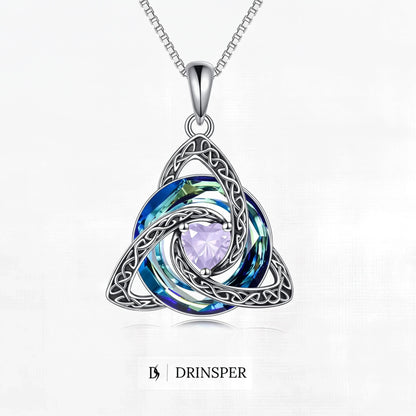 Celtic Birthstone Trinity Necklace  A Symbol of Faith, Love & Forever