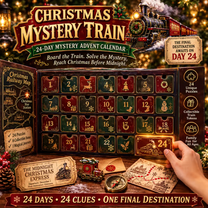 🎄24-Day Mystery Adventure Advent Calendar | Interactive Christmas Puzzle Game with 6 Story Themes, Hidden Clues & Hands-On Challenges 🧩-Festivesl