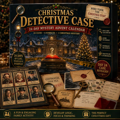 🎄24-Day Mystery Adventure Advent Calendar | Interactive Christmas Puzzle Game with 6 Story Themes, Hidden Clues & Hands-On Challenges 🧩-Festivesl