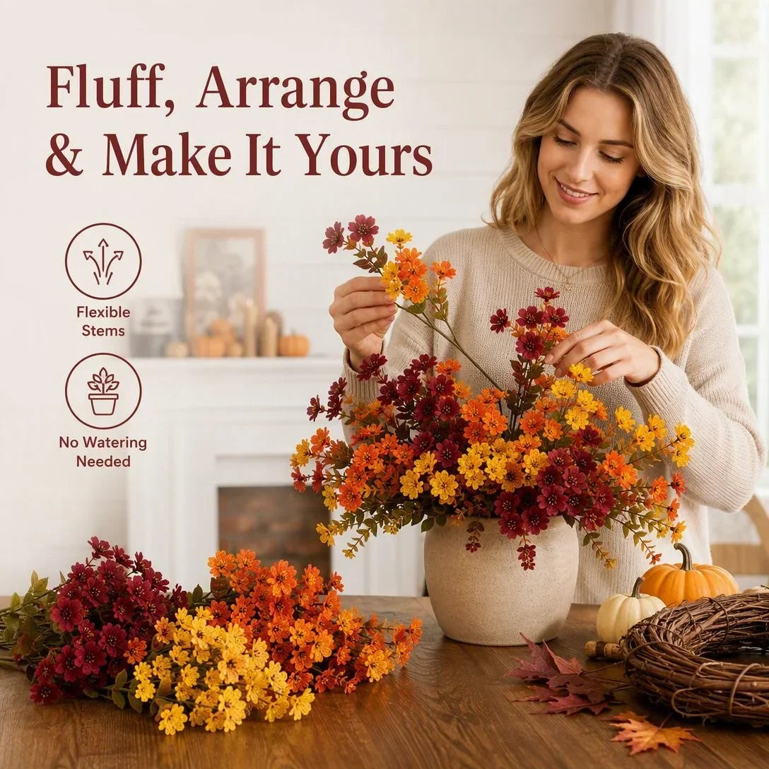 Fall Artificial Flowers For Halloween &amp; Autumn Decor