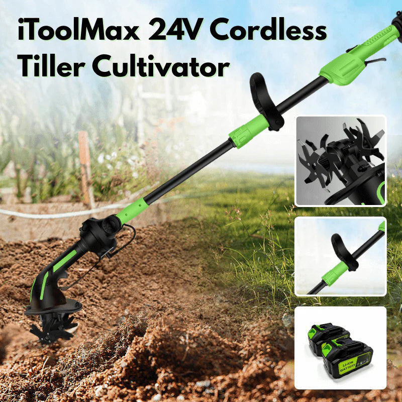Trovehand™ Multifunctional 2-in-1 Cordless Tiller & Cultivator with Telescopic Pole