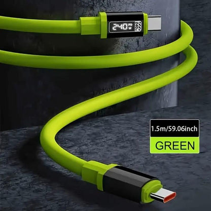 240W Fast Charging Cable, Type-C Smart Quick Charge High-Power Data Cable