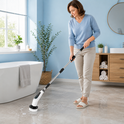 All-in-One Electric Spin Scrubber – 9-in-1 Cordless Power Scrubber with 8 Brush Heads & Extendable Handle