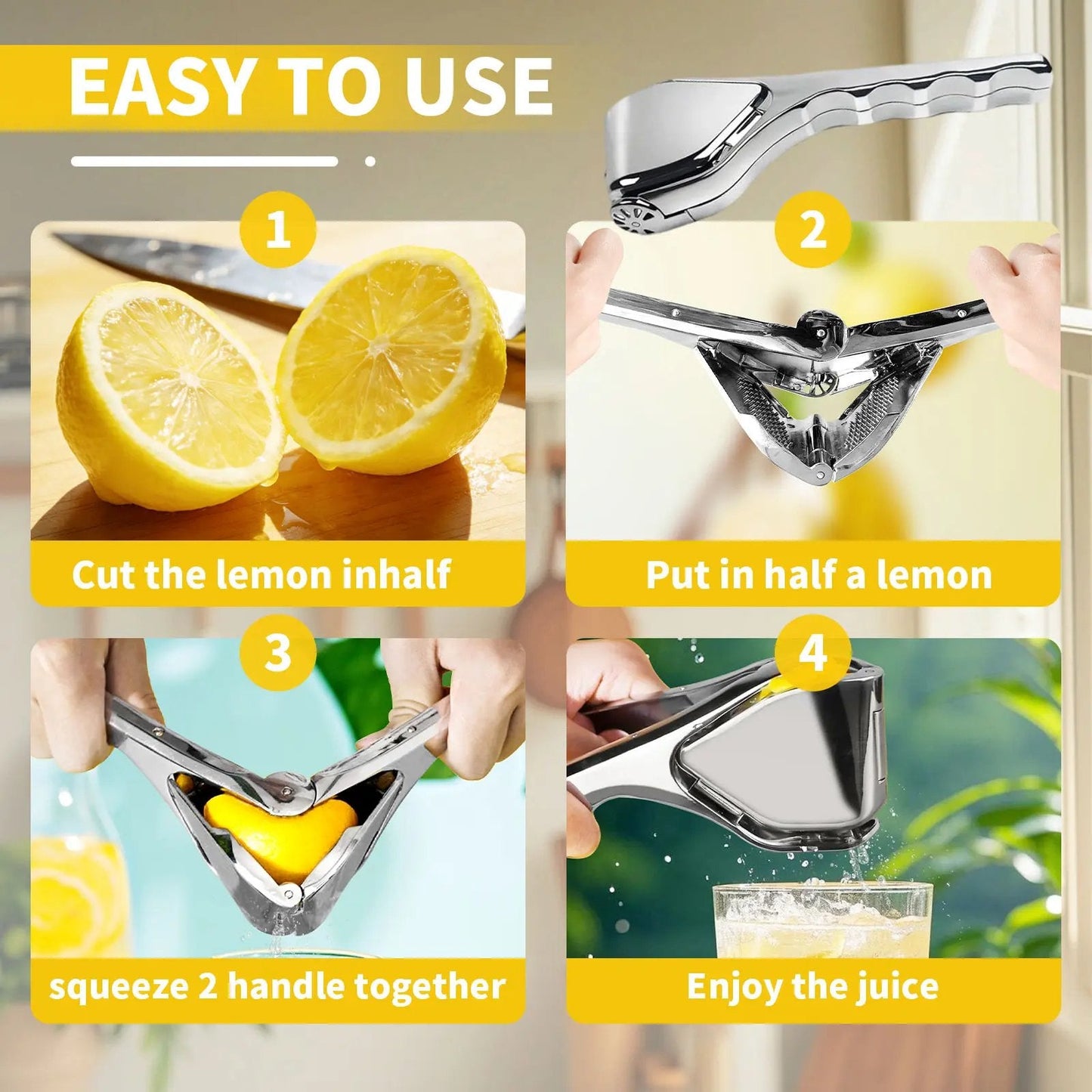 👍Citrus Squeezer | Zinc Alloy or PP – Handheld Juicer for Lemons, Limes & Oranges 🍋