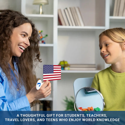 🌍245-Piece World Flags Flashcards Set – Fun Geography Learning Game for Kids & Adults with World Map 📚