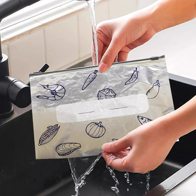 🔥Global bestseller🍗Reusable Aluminum Foil Sealable Storage Bags🥦
