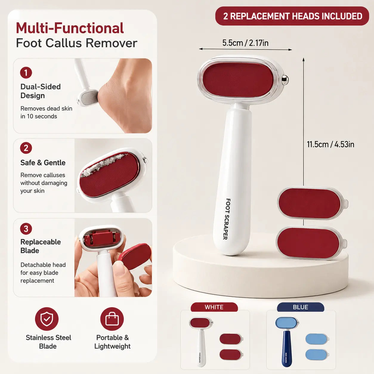 Detachable foot scraper for easy cleaning