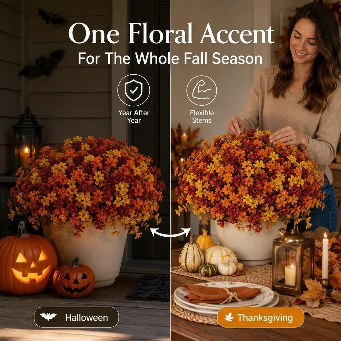 Fall Artificial Flowers For Halloween &amp; Autumn Decor
