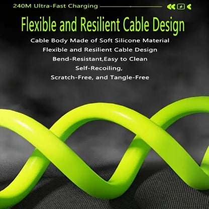 240W Fast Charging Cable, Type-C Smart Quick Charge High-Power Data Cable