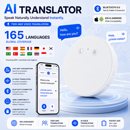 AI Pocket Translator – Real-Time Two-Way Voice Translation in 165+ Languages