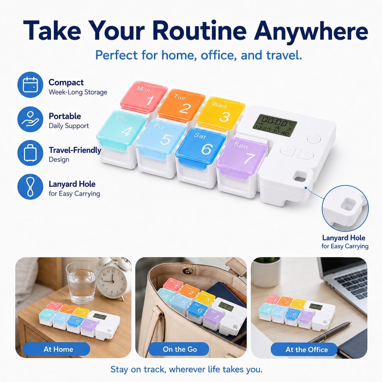7-Day Smart Pill Organizer with Alarm